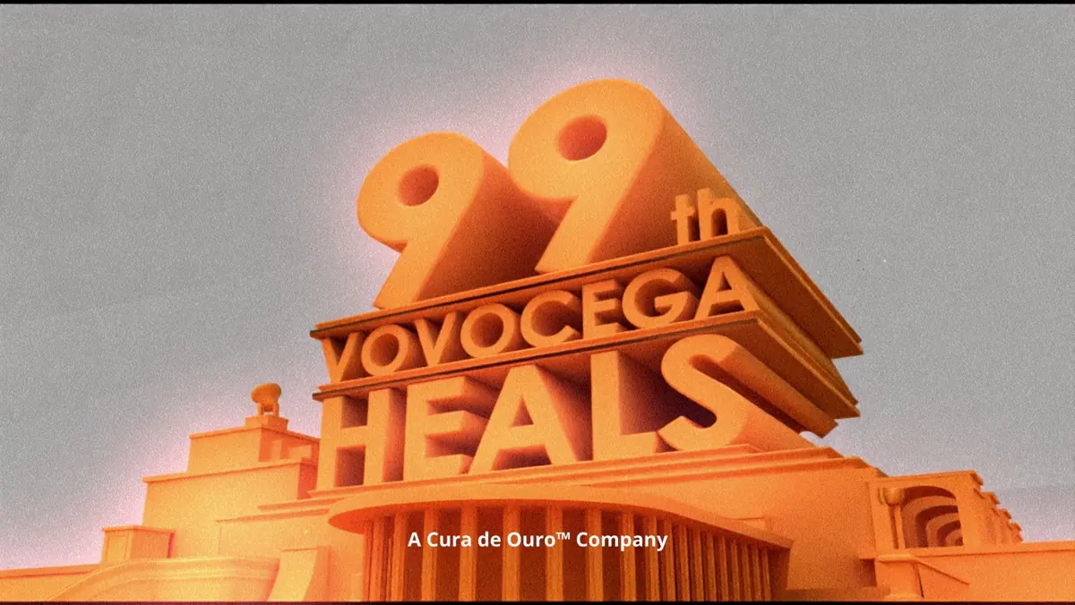 Vinheta de abertura no estilo de estúdio de cinema: 99th Vovocega Heals.
